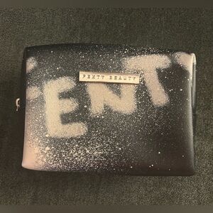 NWOT Fenty Black and Gold Zipper Makeup Bag